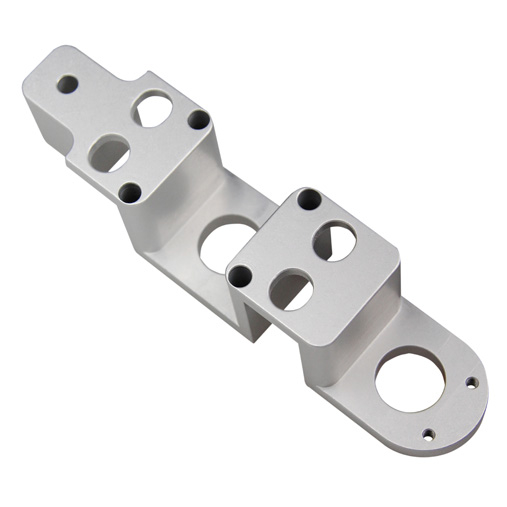 Milled aluminium twin-mount bracket with cross-bores