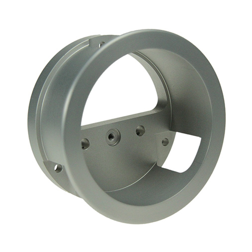 Anodised aluminium fan housing with mounting flange