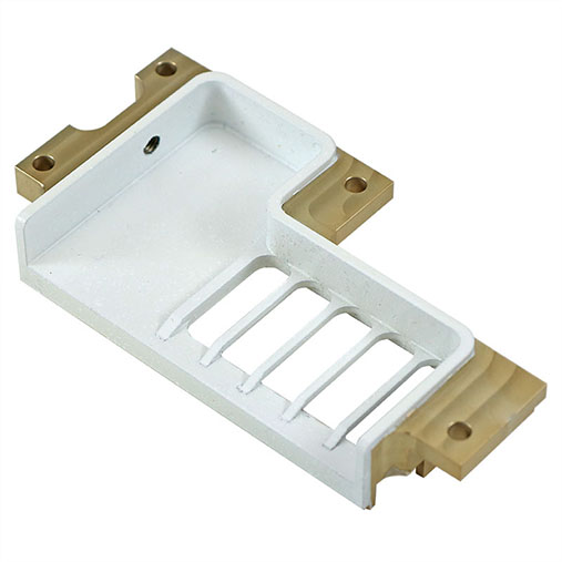 Two-tone assembly — cast aluminium body with brass inserts