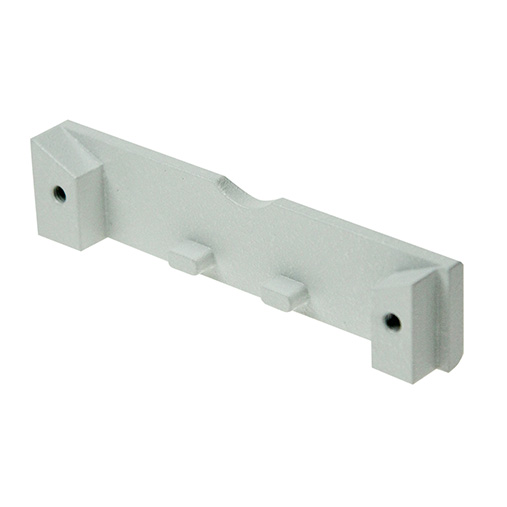 Bead-blasted aluminium mounting bar with locating features