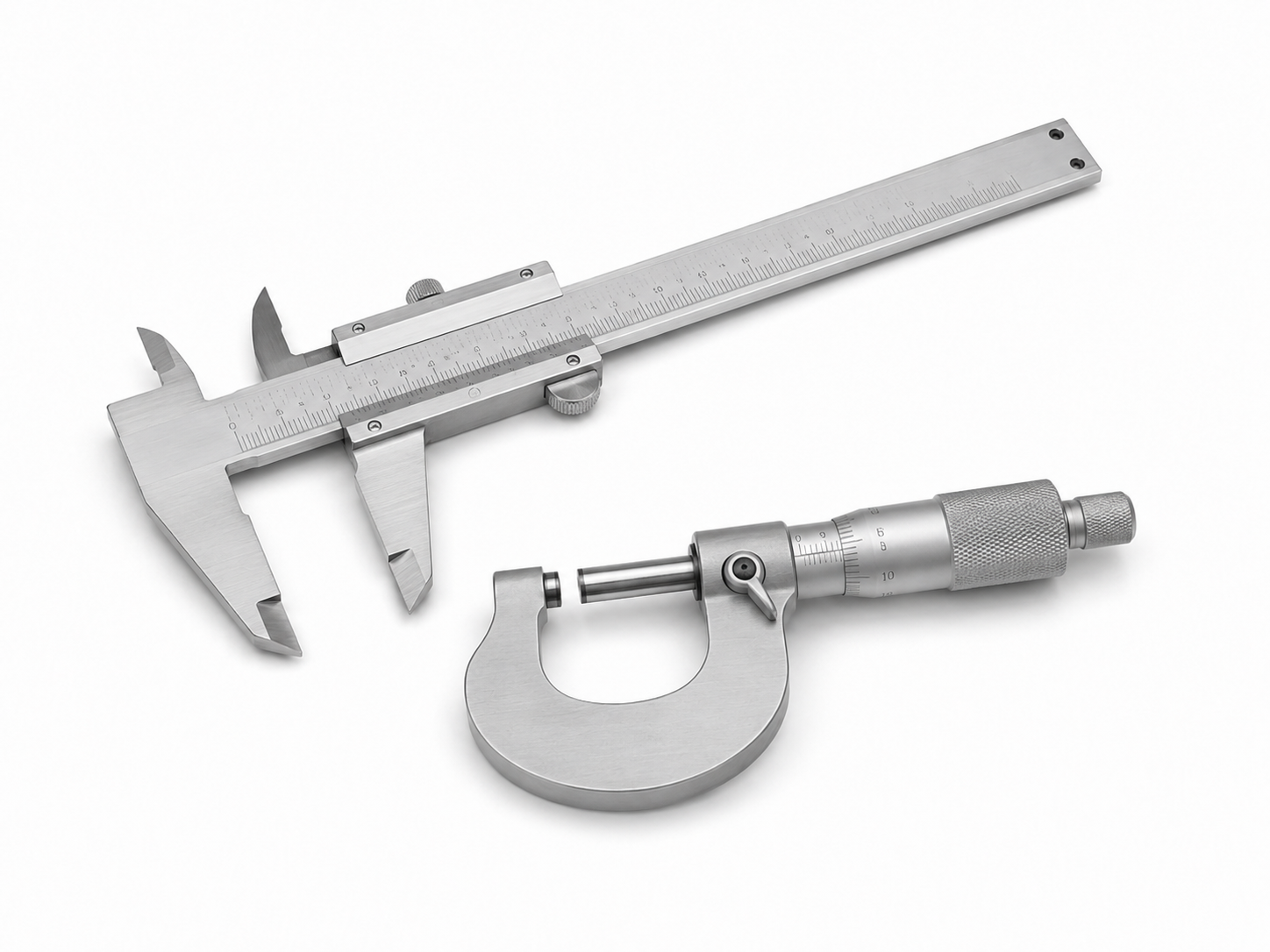 Calibrated vernier caliper and micrometer